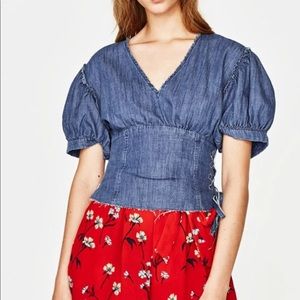 Zara Denim Top